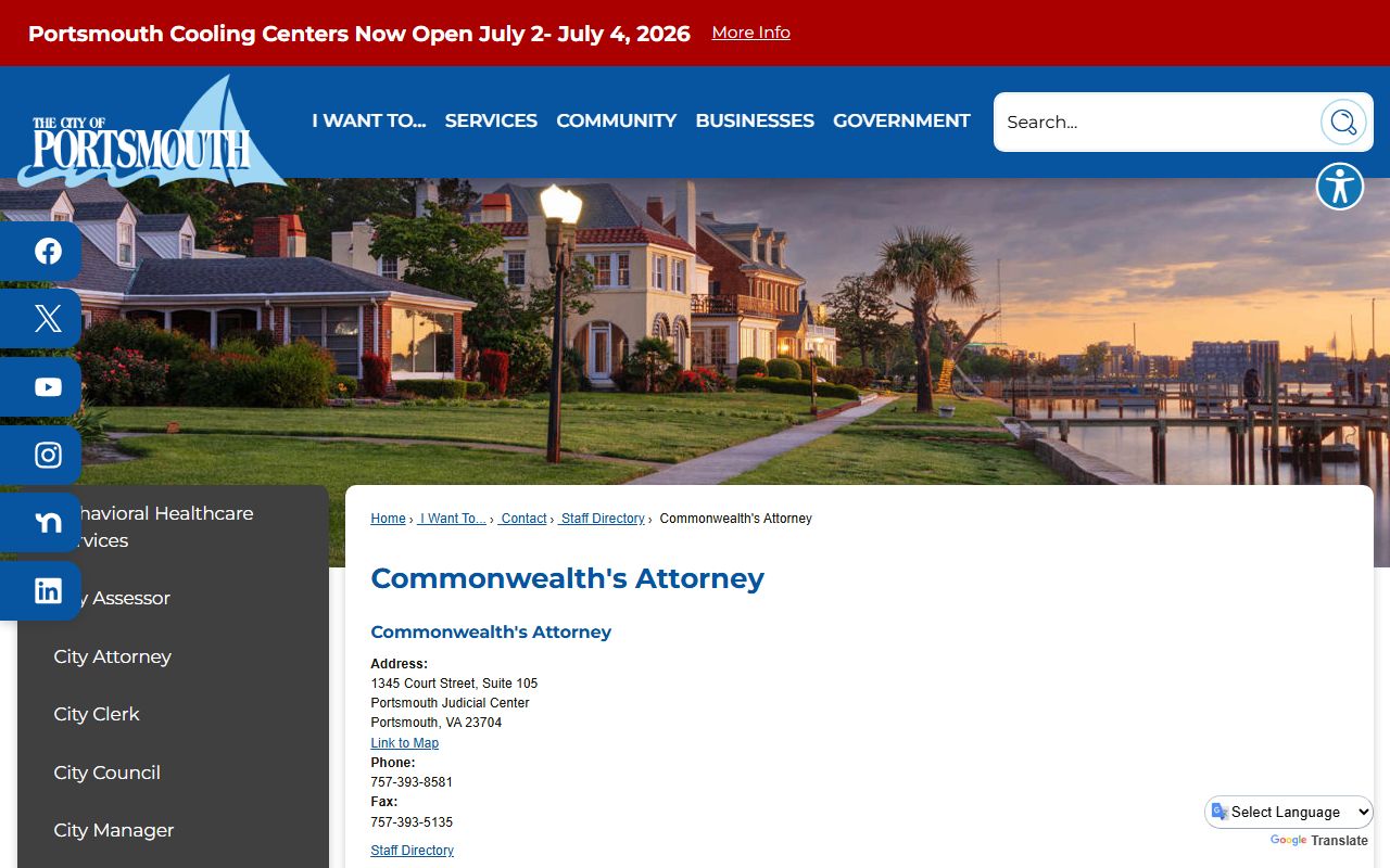 Portsmouth City court records after arrest prosecutor contact page